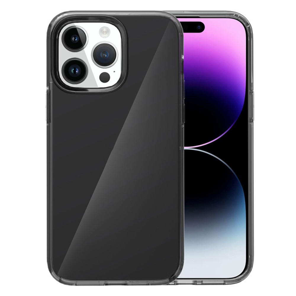 AMORUS For iPhone 14 Pro Case Soft TPU Hard PC Back Shockproof Phone Cover - Clear Black