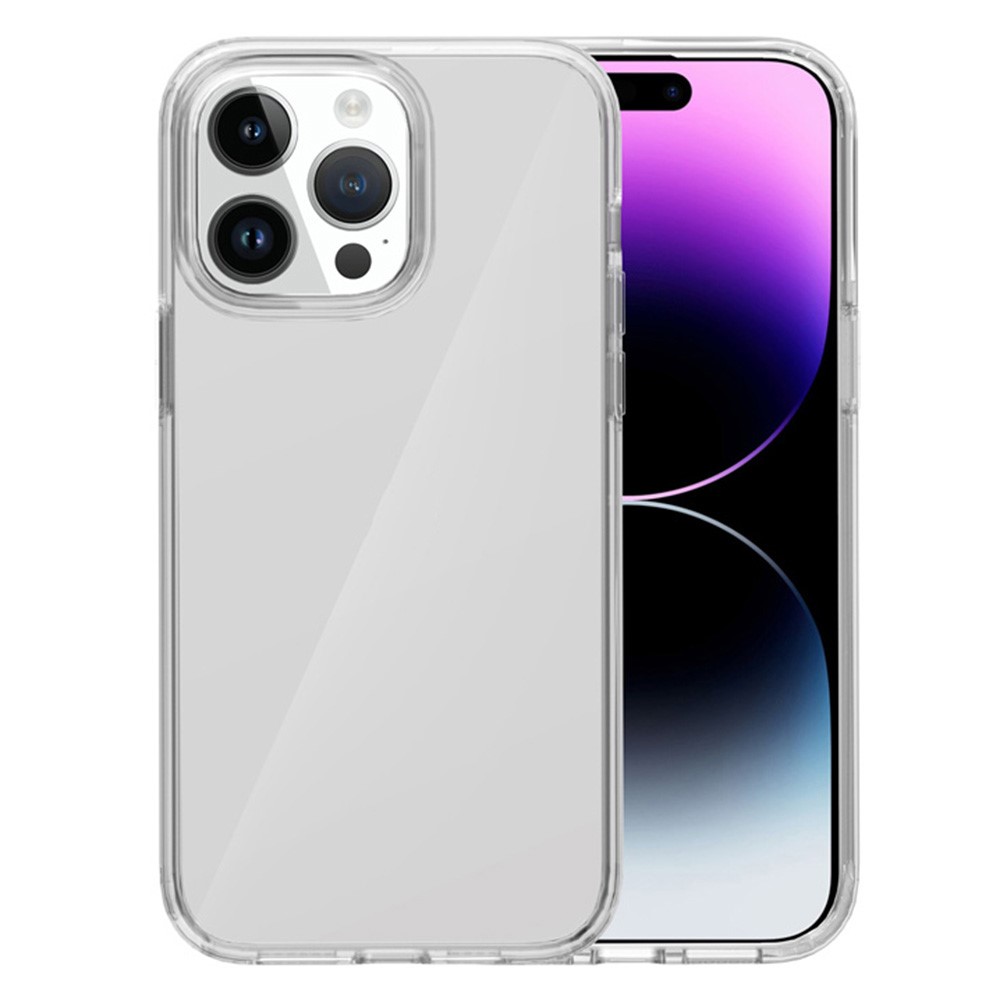 AMORUS For iPhone 14 Pro Case Soft TPU Hard PC Back Shockproof Phone Cover - Clear White