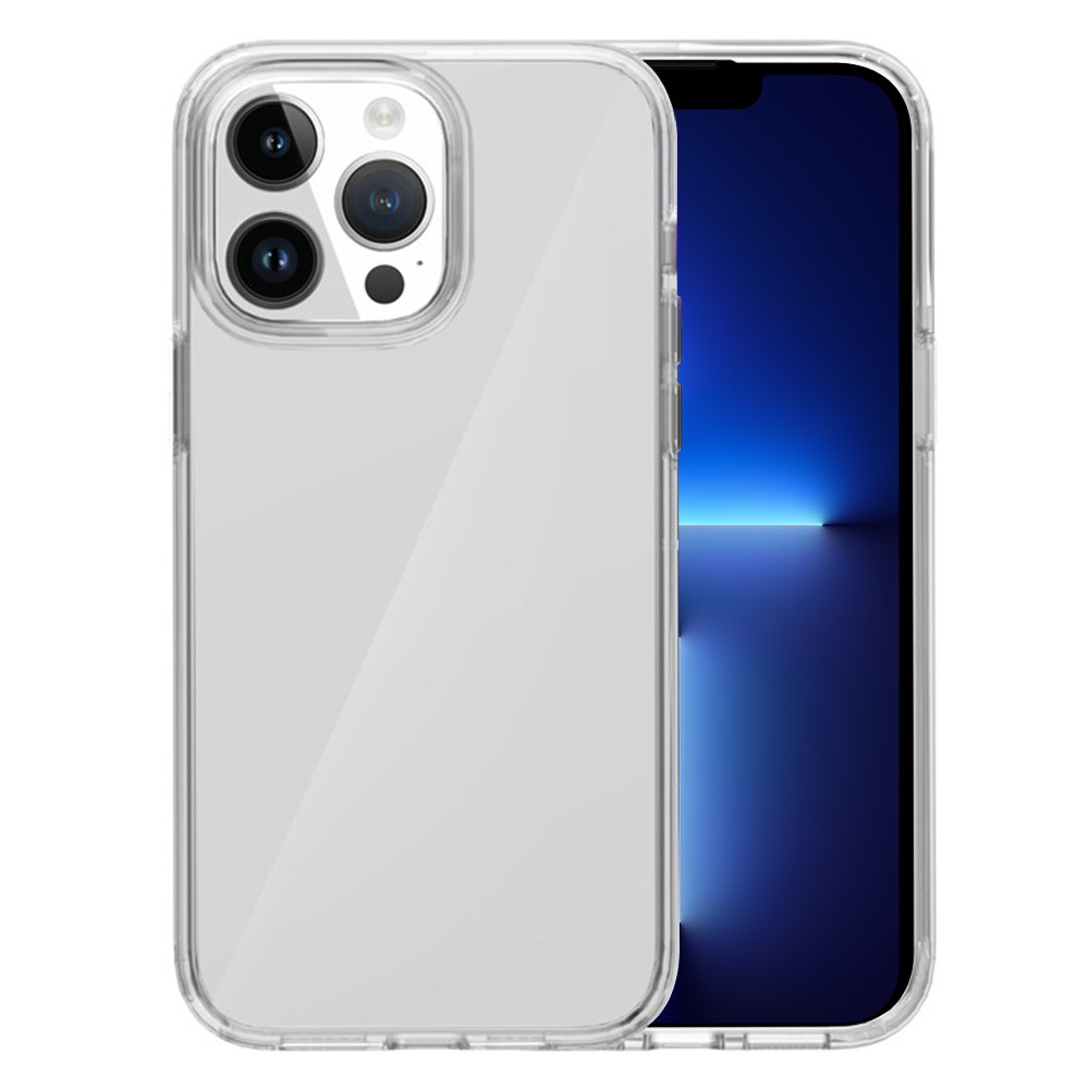 AMORUS For iPhone 13 Pro Case Soft TPU Hard PC Back Shockproof Phone Cover - Clear White