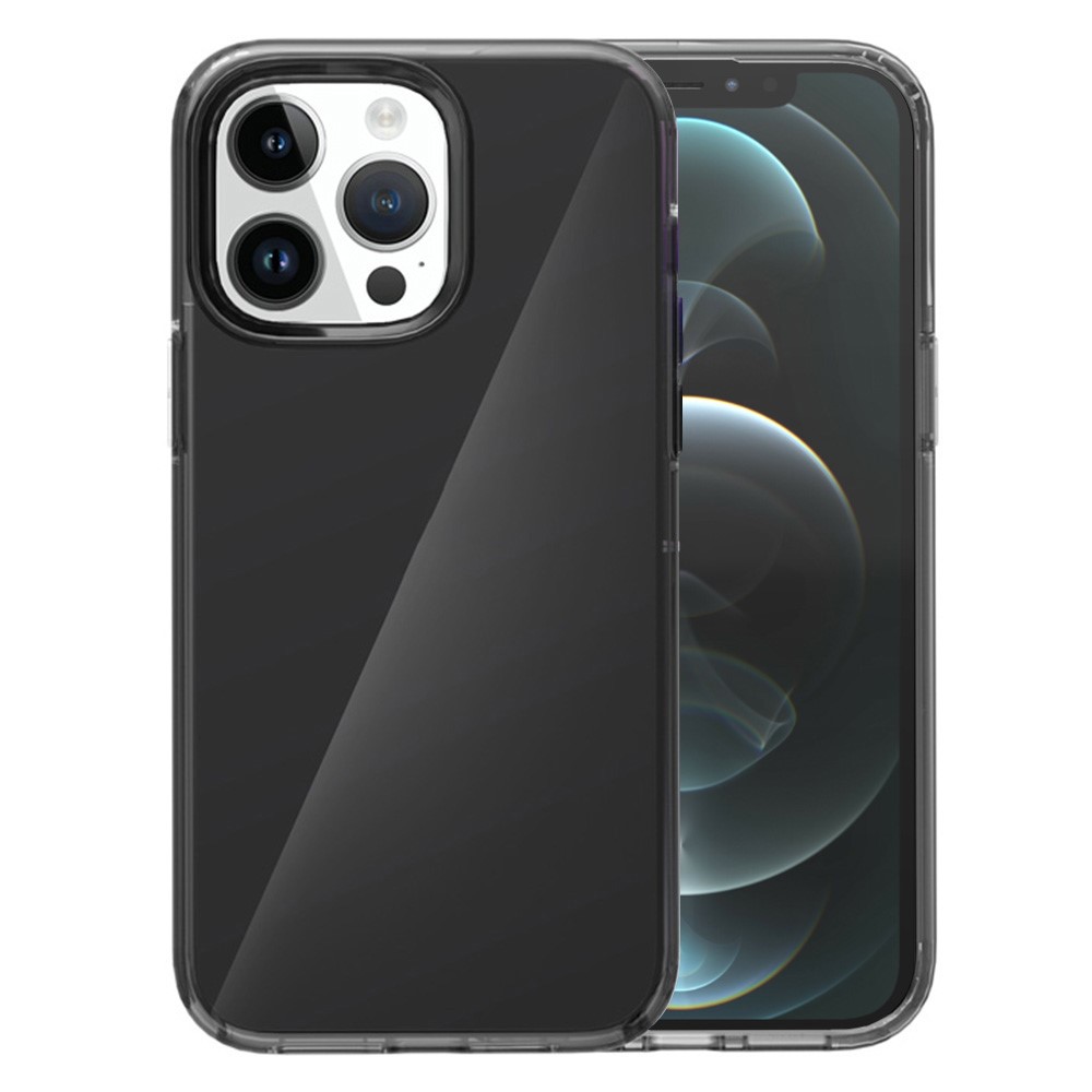 AMORUS For iPhone 12 Pro / 12 Case Soft TPU Hard PC Back Shockproof Phone Cover - Clear Black