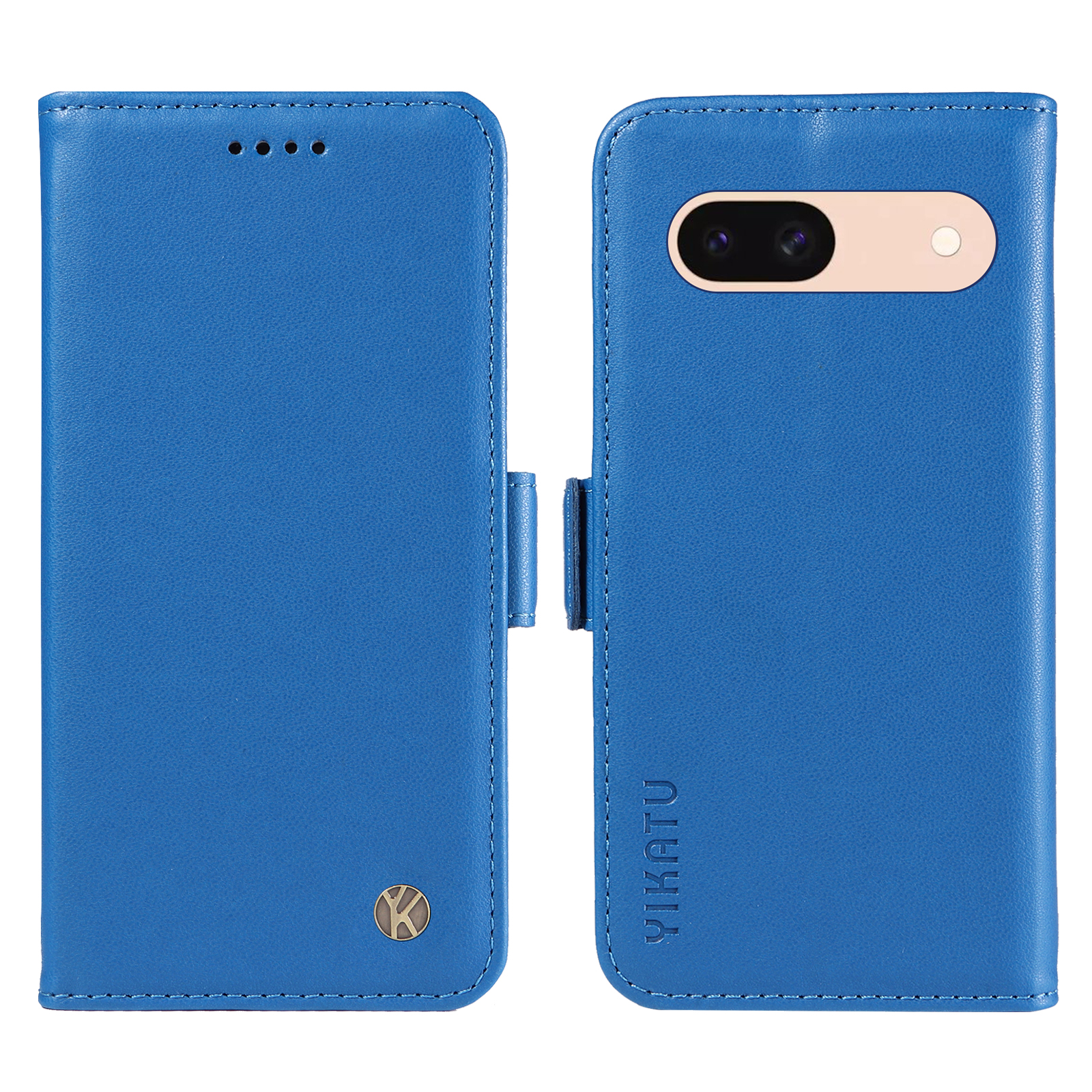 For Google Pixel 8a Wallet Phone Case YIKATU YK-003 Leather Stand Cover - Sky Blue