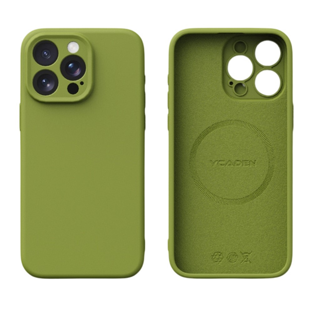 YCADEN For iPhone 15 Pro Case Compatible with MagSafe Precise Cutouts TPU Phone Back Cover - Bean Green