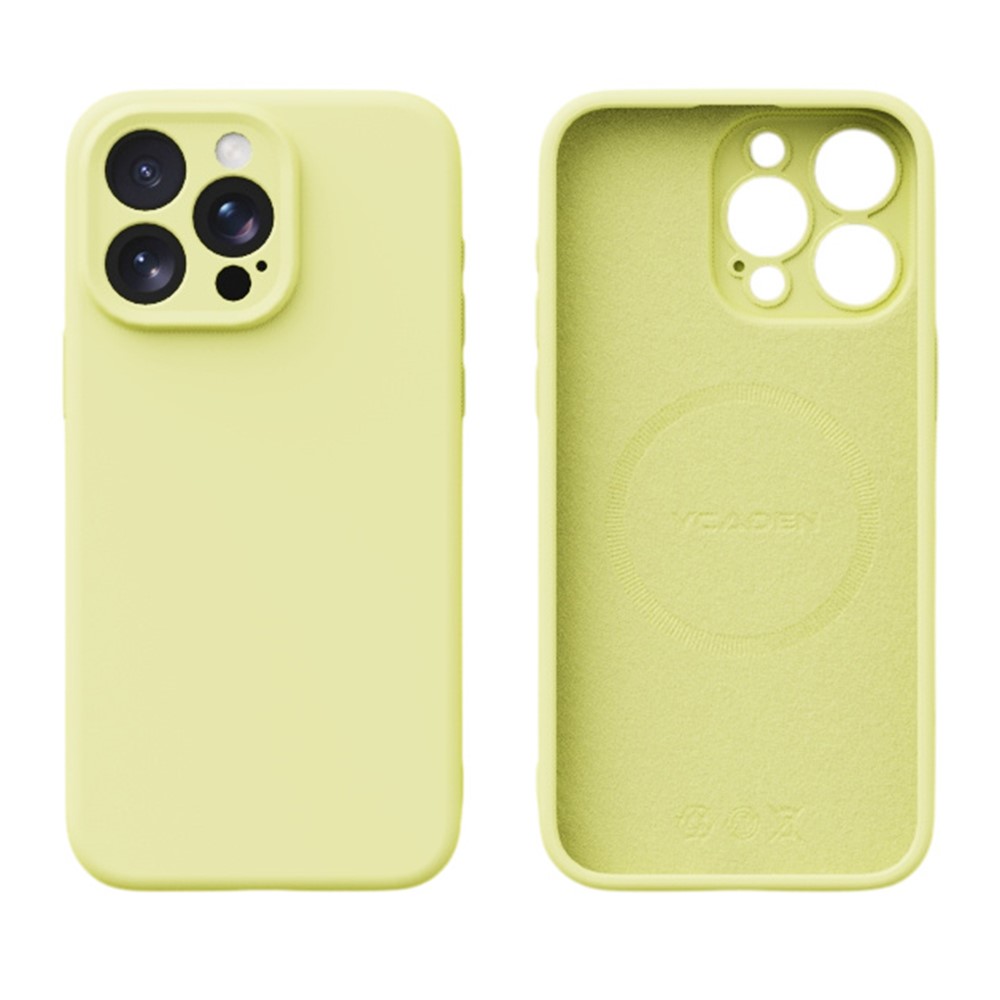 YCADEN For iPhone 15 Pro Case Compatible with MagSafe Precise Cutouts TPU Phone Back Cover - Cream Yellow