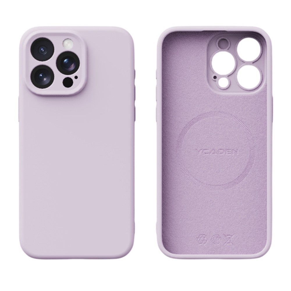 YCADEN For iPhone 15 Pro Max Case Compatible with MagSafe Precise Cutouts TPU Phone Back Cover - Morandi Purple