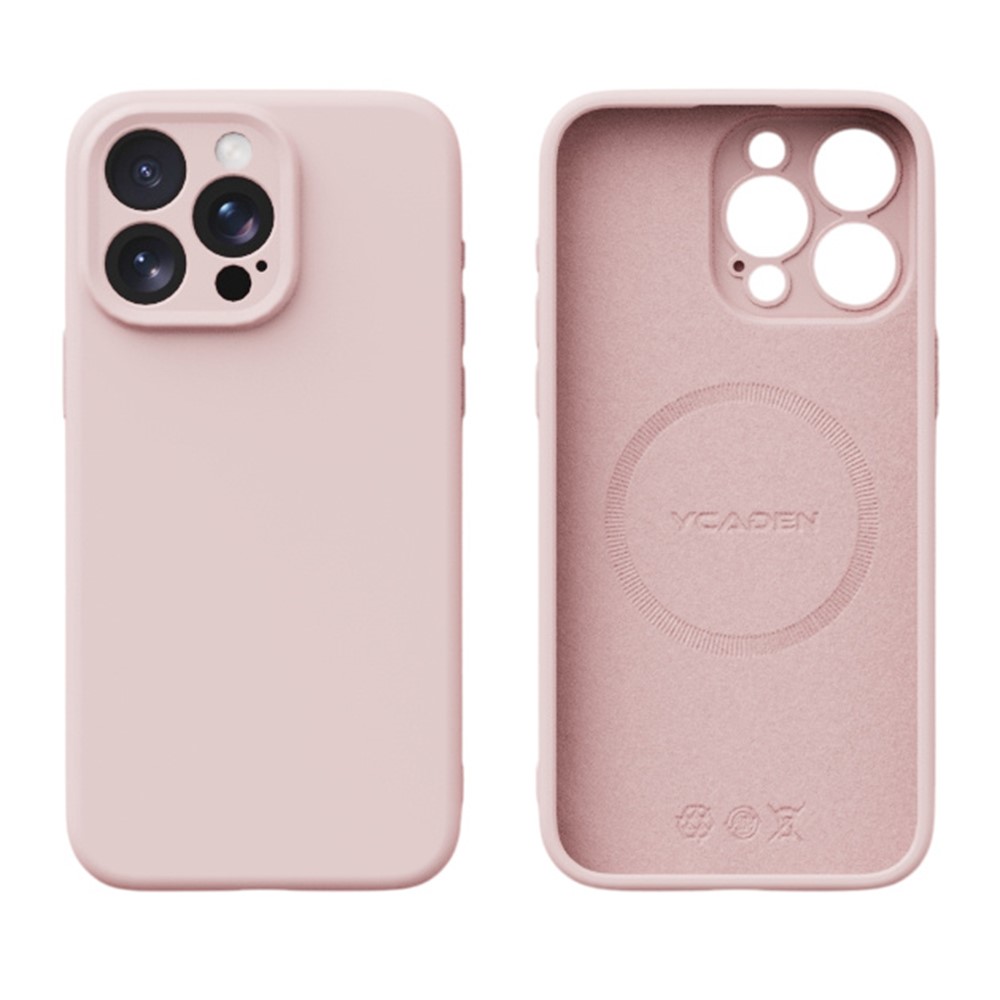 YCADEN For iPhone 15 Pro Max Case Compatible with MagSafe Precise Cutouts TPU Phone Back Cover - Morandi Pink