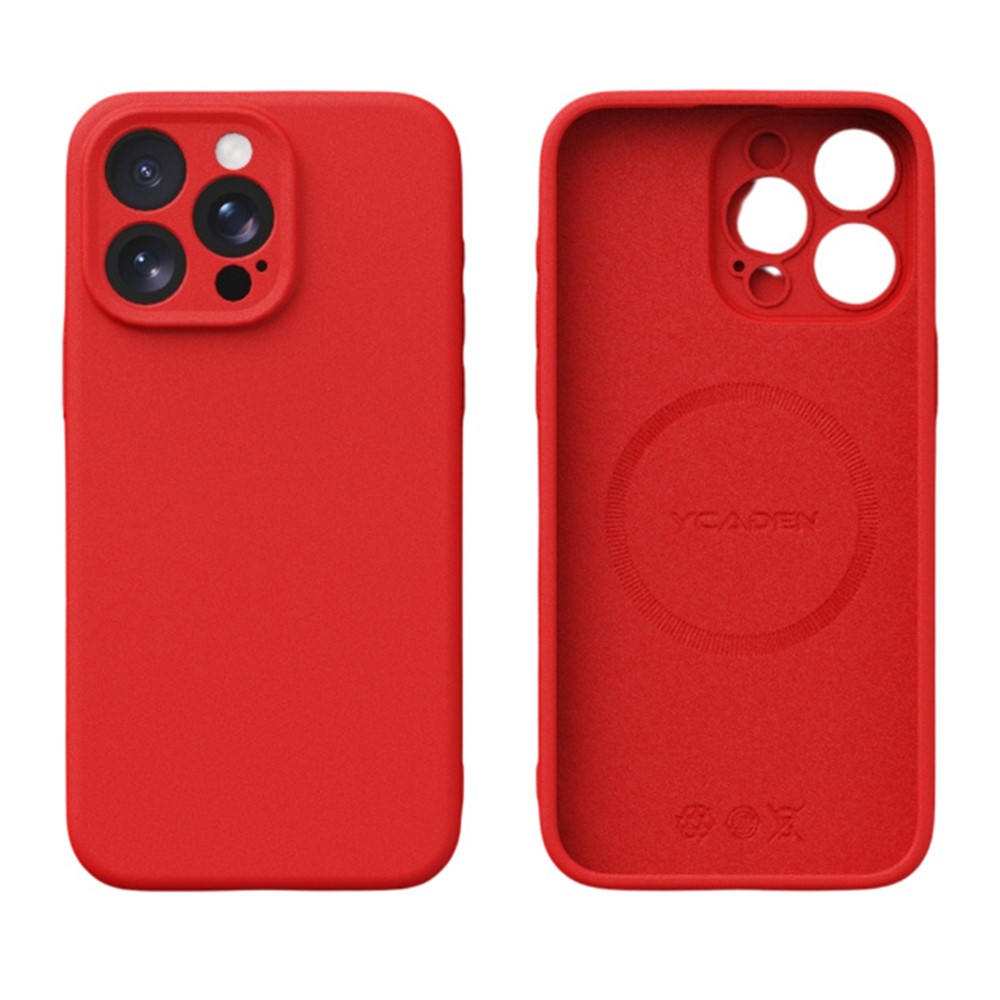 YCADEN For iPhone 15 Pro Max Case Compatible with MagSafe Precise Cutouts TPU Phone Back Cover - Chinese Red