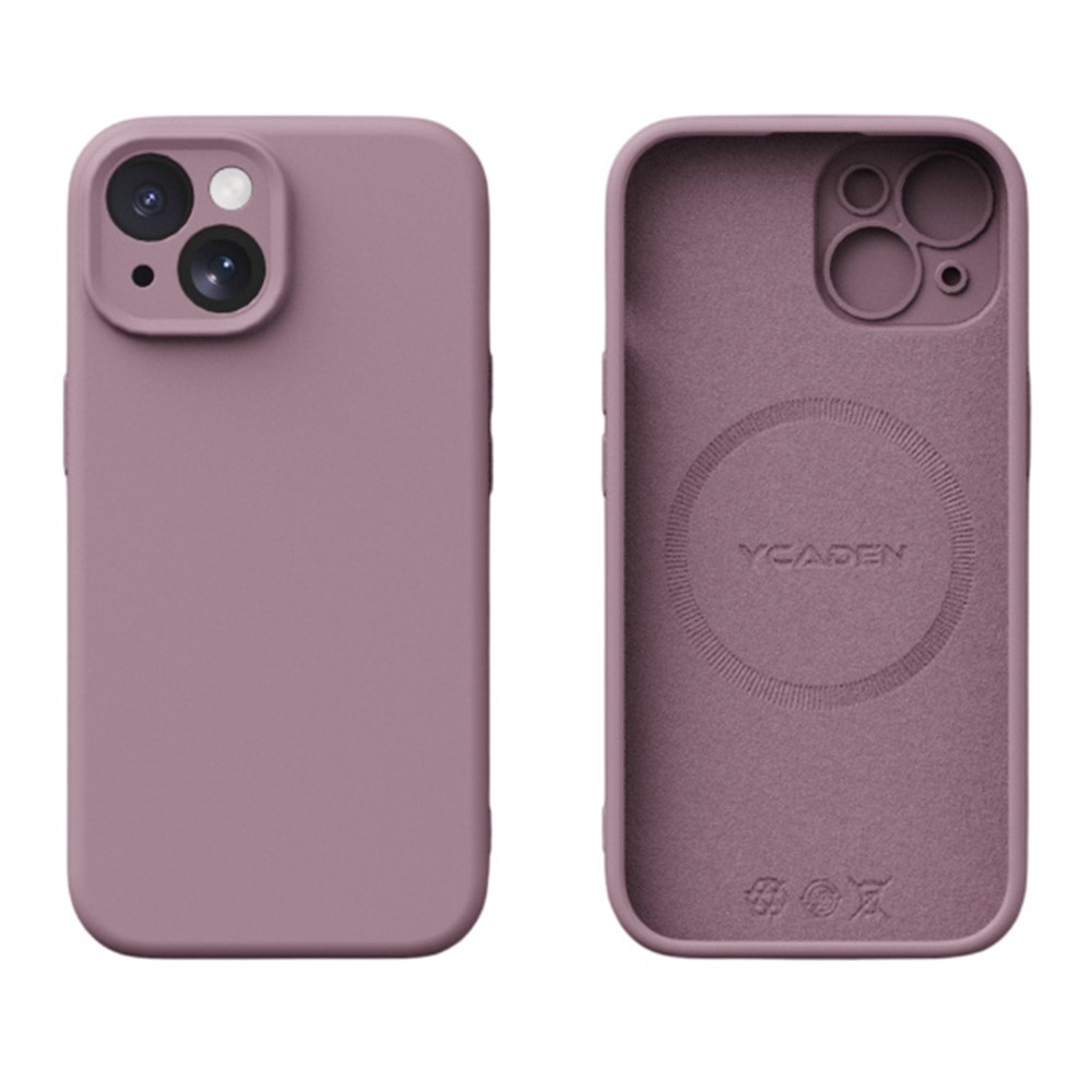 YCADEN For iPhone 15 Case Compatible with MagSafe Precise Cutouts TPU Phone Back Cover - Blackcurrant