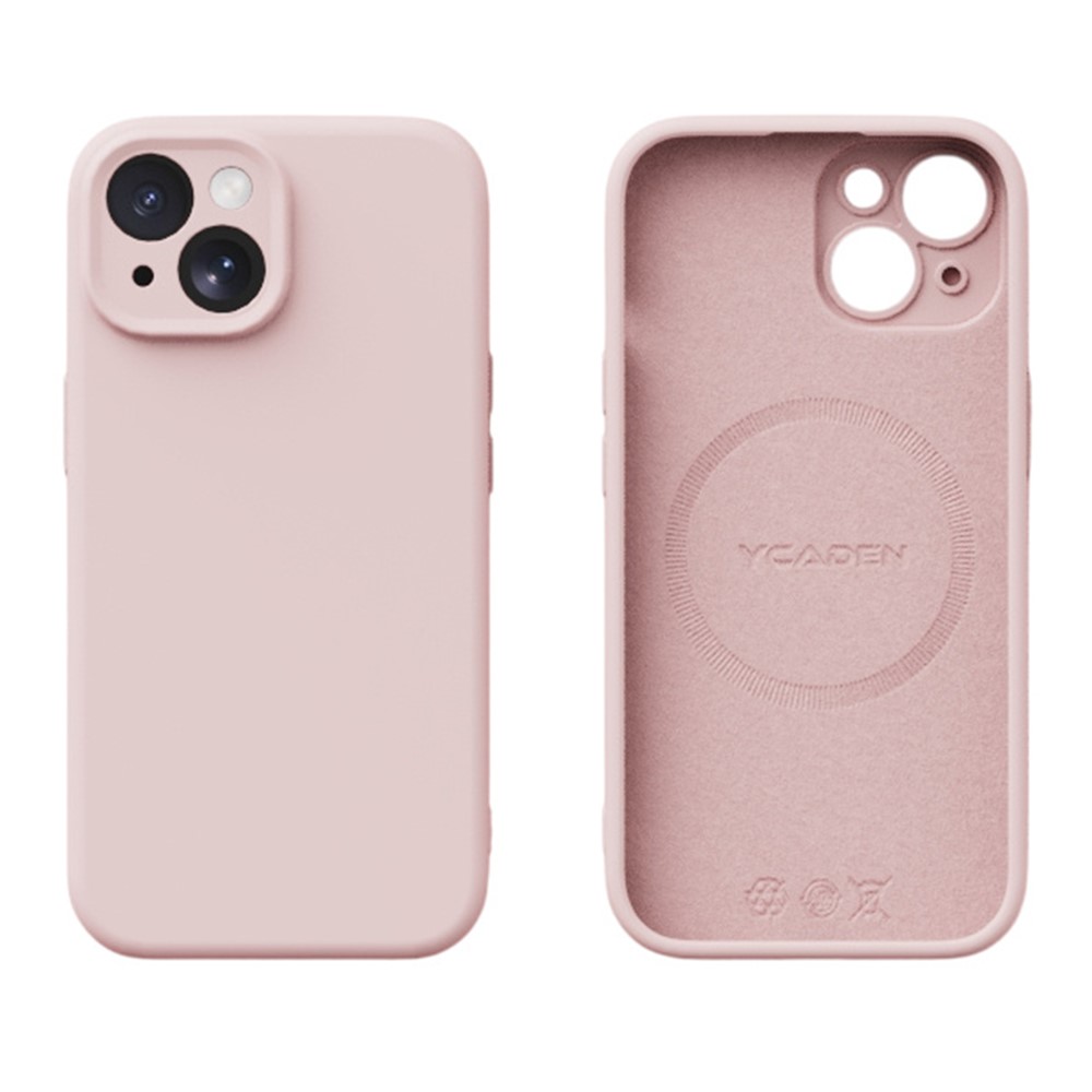 YCADEN For iPhone 15 Case Compatible with MagSafe Precise Cutouts TPU Phone Back Cover - Morandi Pink