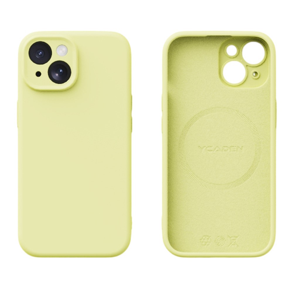 YCADEN For iPhone 15 Case Compatible with MagSafe Precise Cutouts TPU Phone Back Cover - Cream Yellow