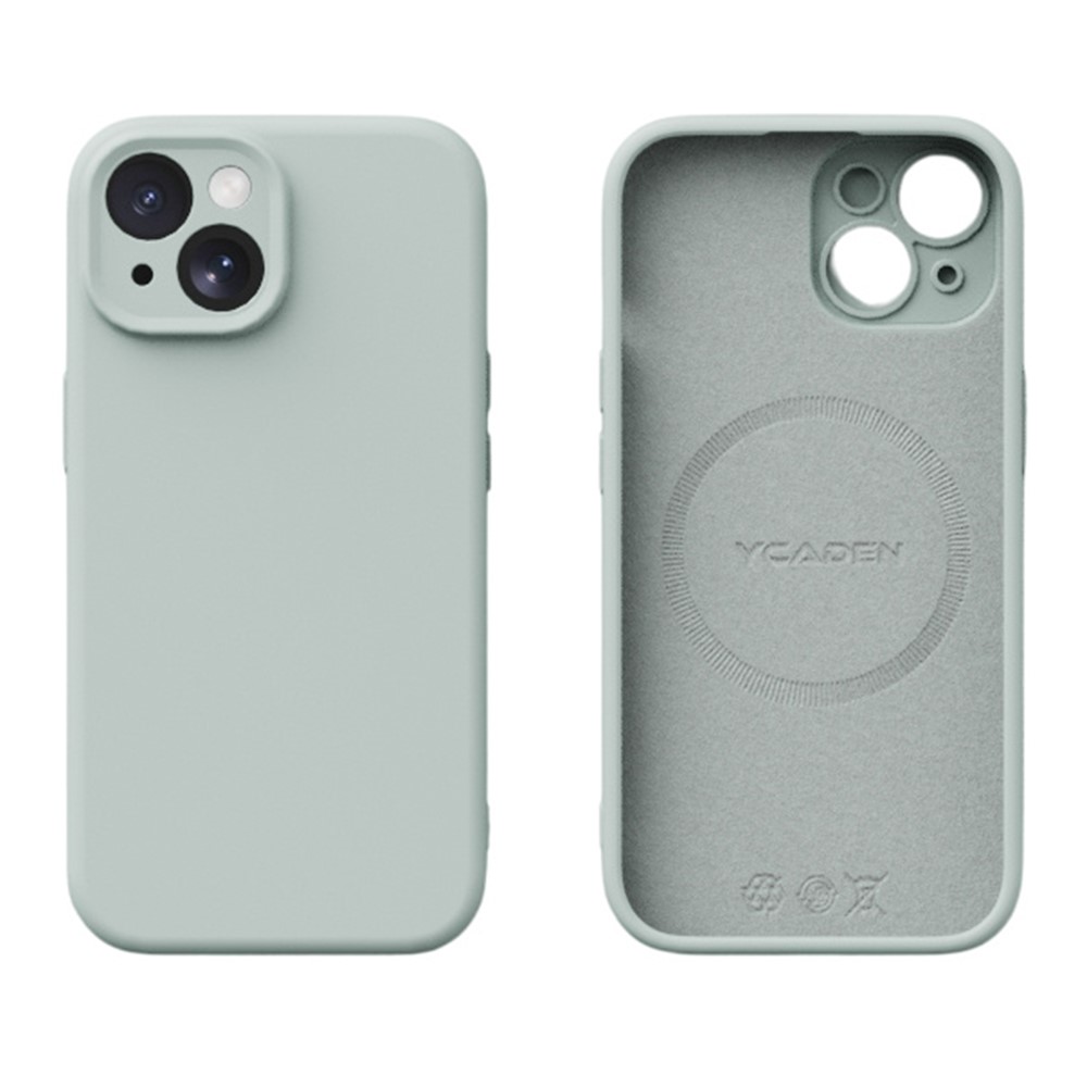 YCADEN For iPhone 15 Case Compatible with MagSafe Precise Cutouts TPU Phone Back Cover - Cloud Blue