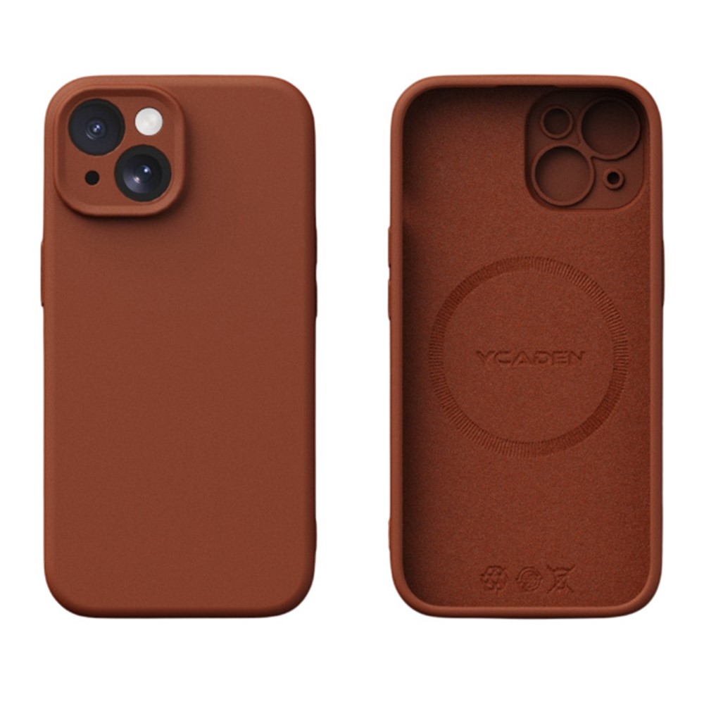 YCADEN For iPhone 15 Case Compatible with MagSafe Precise Cutouts TPU Phone Back Cover - Tan
