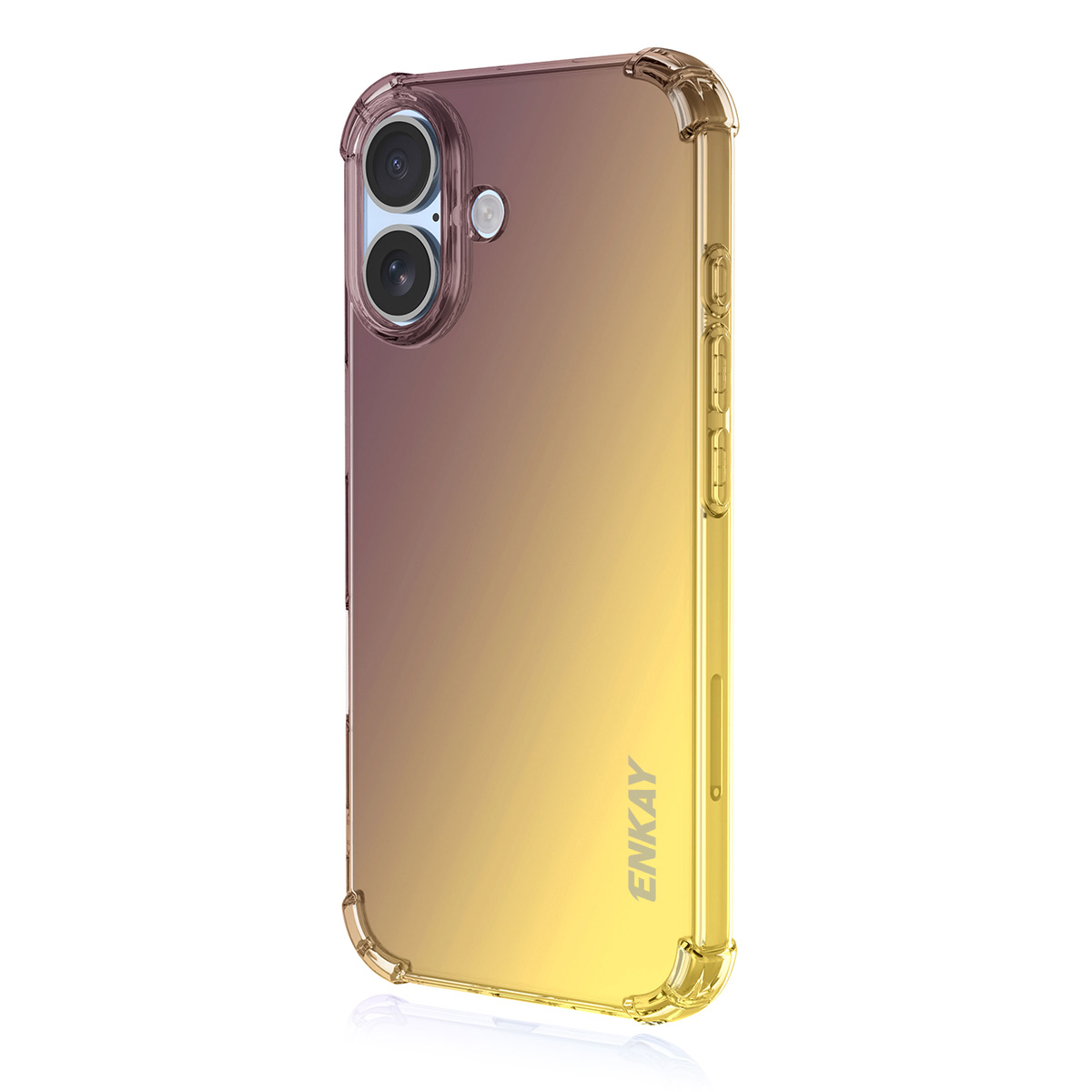 For iPhone 16 TPU Case ENKAY Thickened Four Corner Drop-proof Phone Back Cover - Purple / Gold
