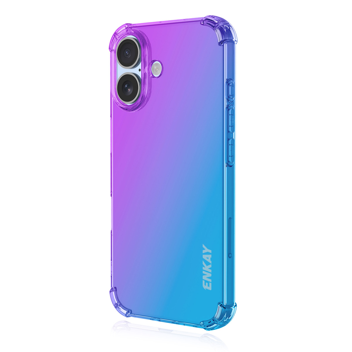 For iPhone 16 Plus TPU Case ENKAY Thickened Four Corner Drop-proof Phone Back Cover - Purple / Blue