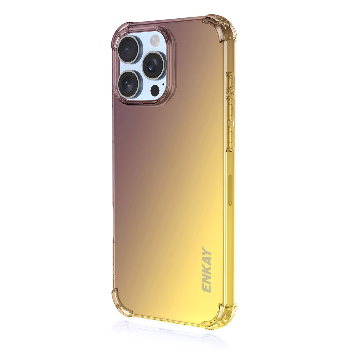 For iPhone 16 Pro TPU Case ENKAY Thickened Four Corner Drop-proof Phone Back Cover - Purple / Gold