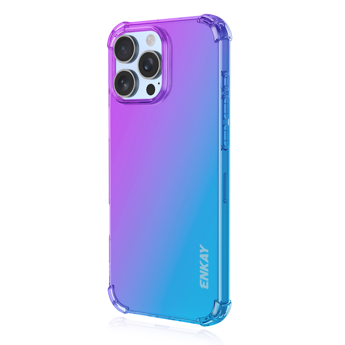 For iPhone 16 Pro Max TPU Case ENKAY Thickened Four Corner Drop-proof Phone Back Cover - Purple / Blue