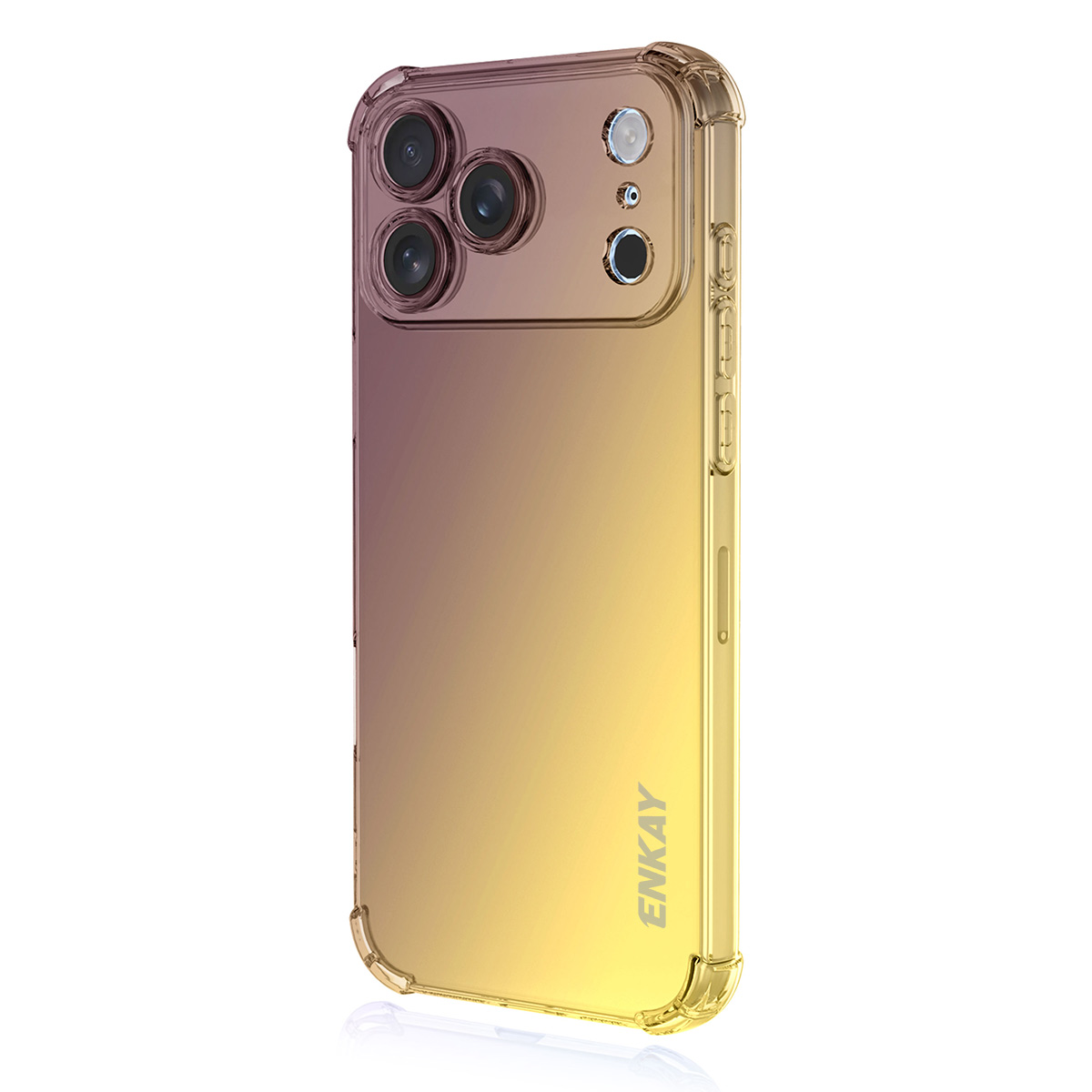 For iPhone 17 Pro TPU Case ENKAY Thickened Four Corner Drop-proof Phone Back Cover - Purple / Gold