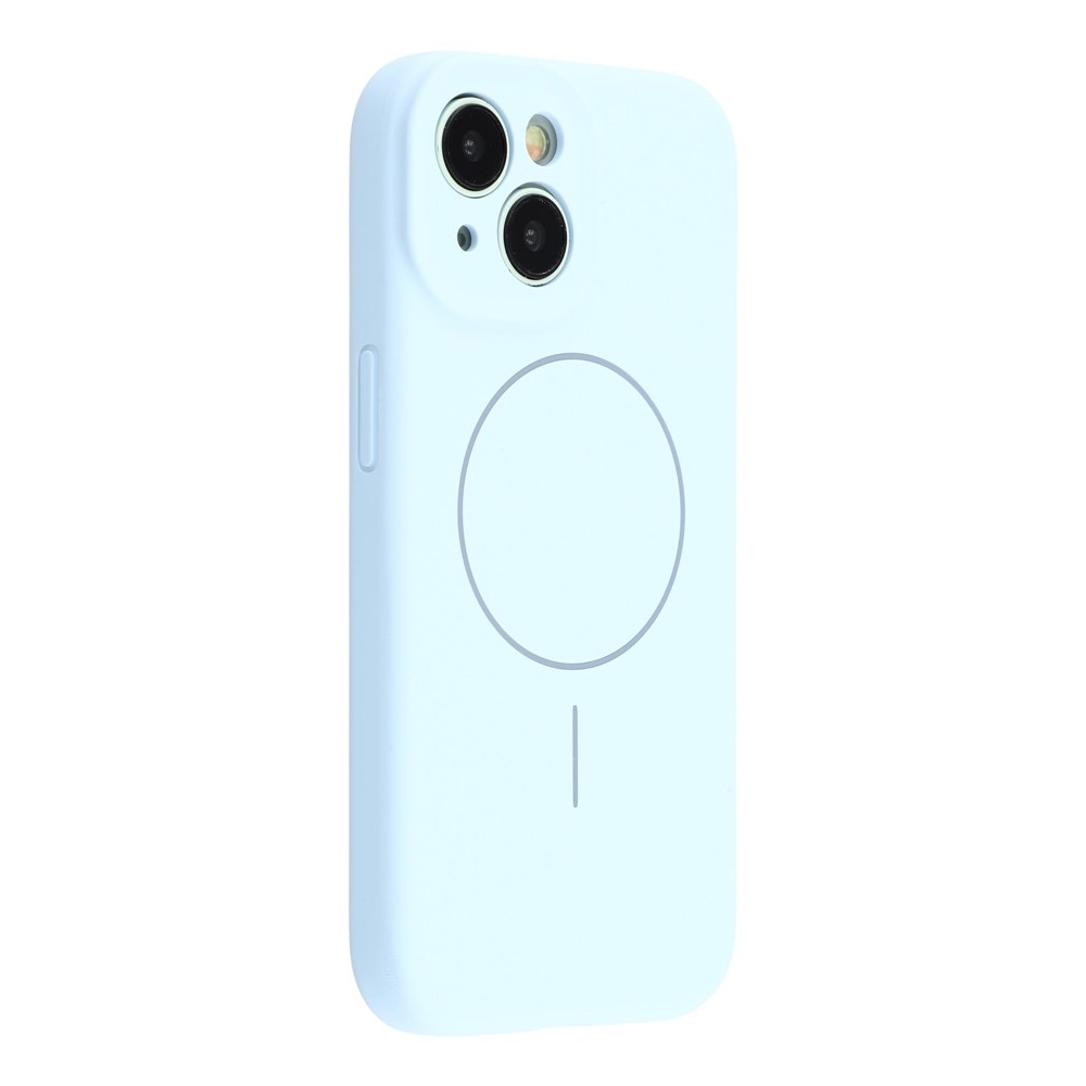For iPhone 13 Case Compatible with MagSafe Soft Skin-Touch Liquid Silicone + PC Phone Cover - Baby Blue