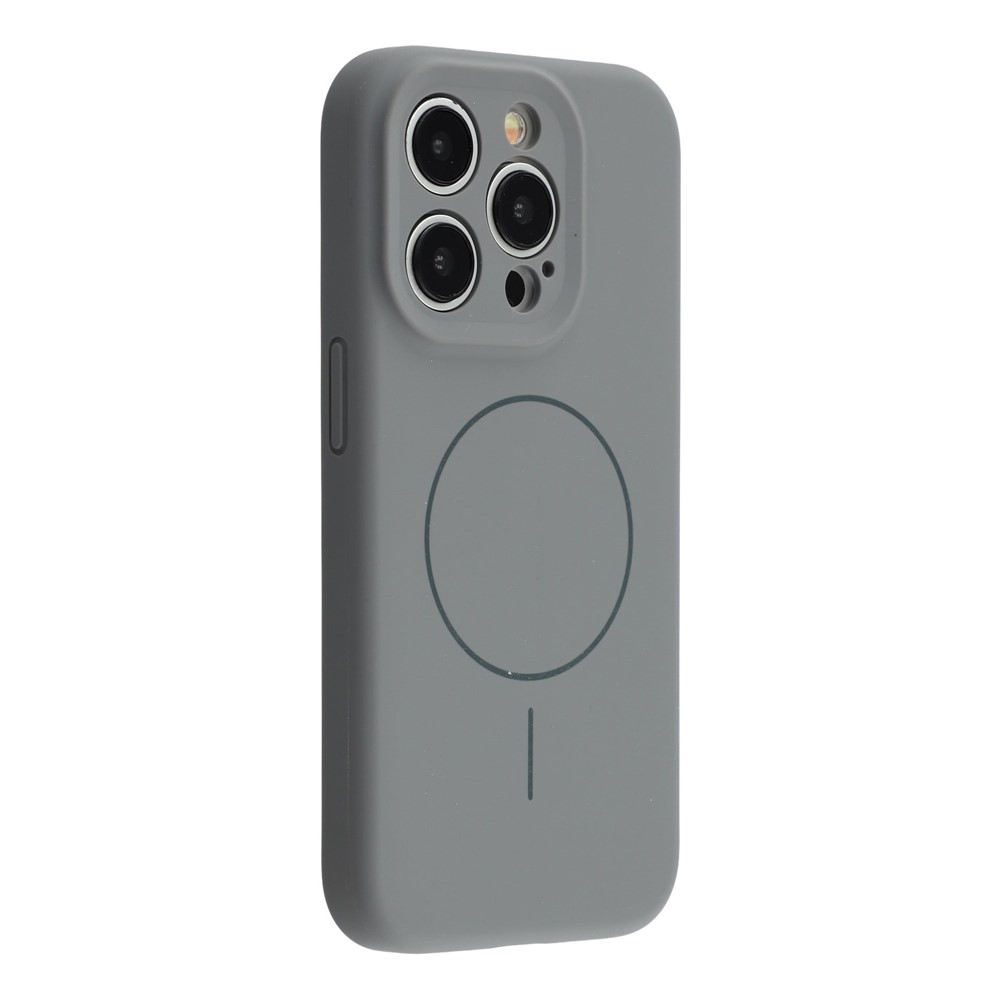 For iPhone 12 Case Compatible with MagSafe Soft Skin-Touch Liquid Silicone + PC Phone Cover - Dark Grey