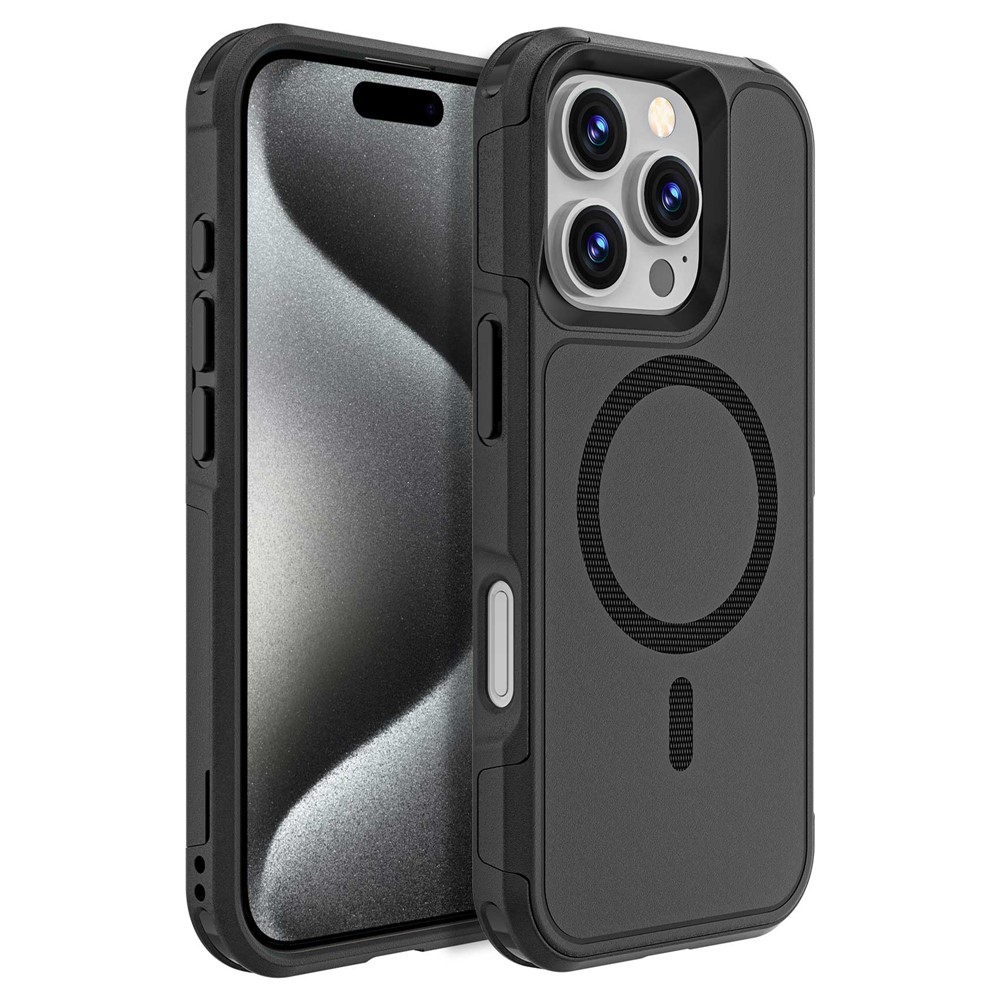 For iPhone 16 Pro Case Compatible with MagSafe PC + TPU Anti-drop Phone Cover