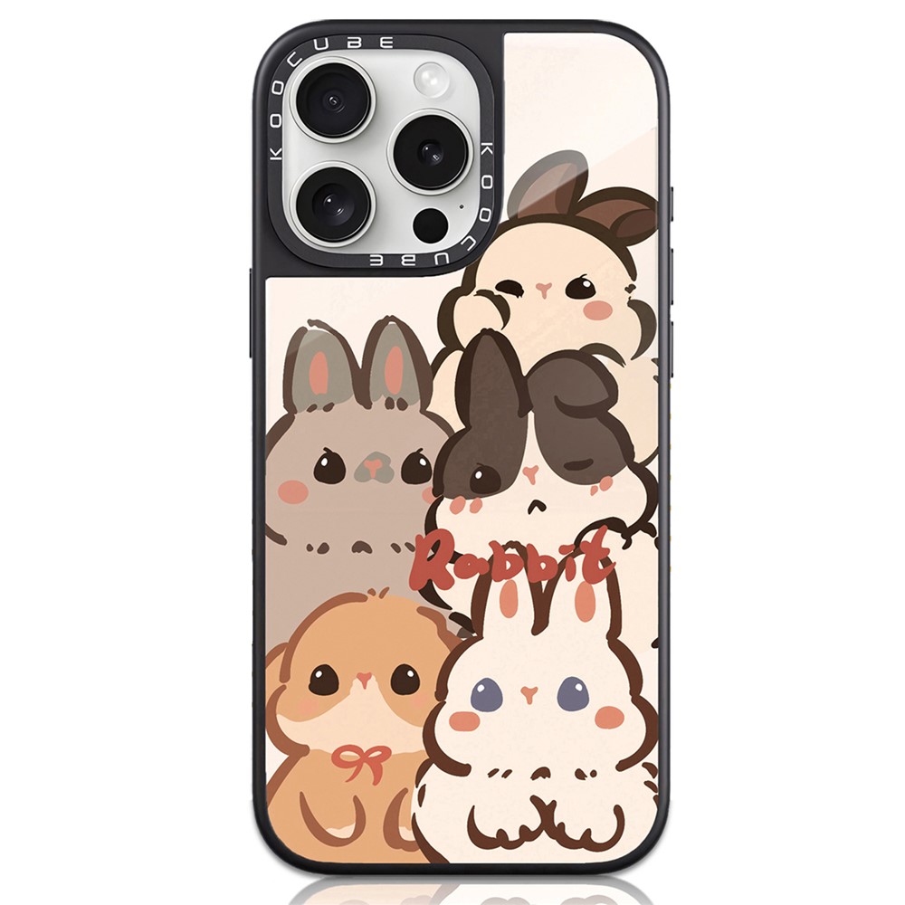 For iPhone 16 Pro Case High Aluminium-silicon Glass + PC + TPU Pattern Print Phone Cover Compatible with MagSafe  - Style A