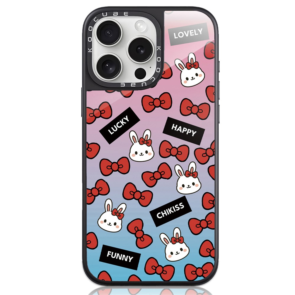 For iPhone 16 Pro Case High Aluminium-silicon Glass + PC + TPU Pattern Print Phone Cover Compatible with MagSafe - Style I