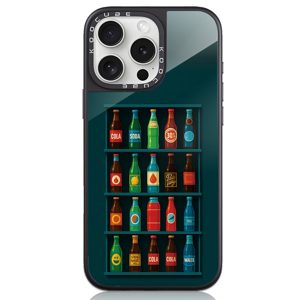 For iPhone 16 Pro Case High Aluminium-silicon Glass + PC + TPU Pattern Print Phone Cover Compatible with MagSafe - Style O