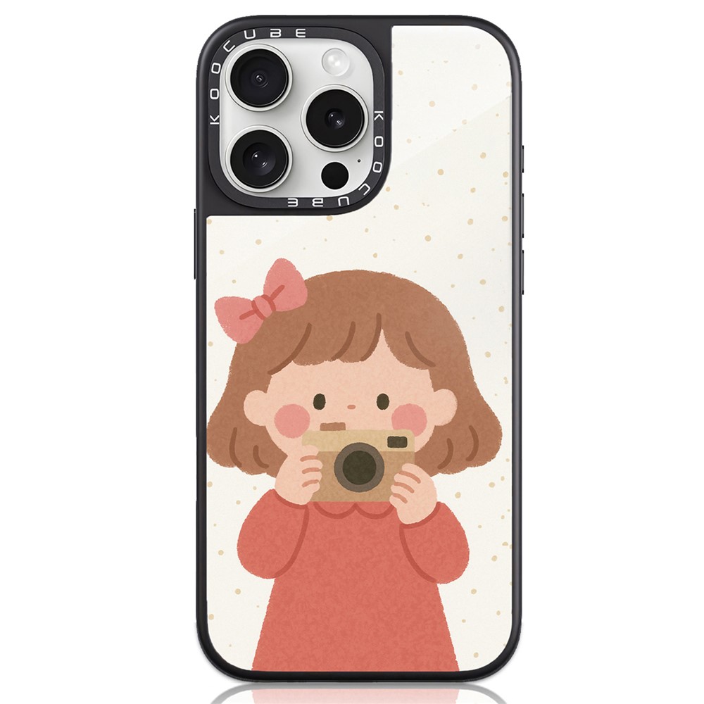 For iPhone 16 Pro Case High Aluminium-silicon Glass + PC + TPU Pattern Print Phone Cover Compatible with MagSafe - Style Z