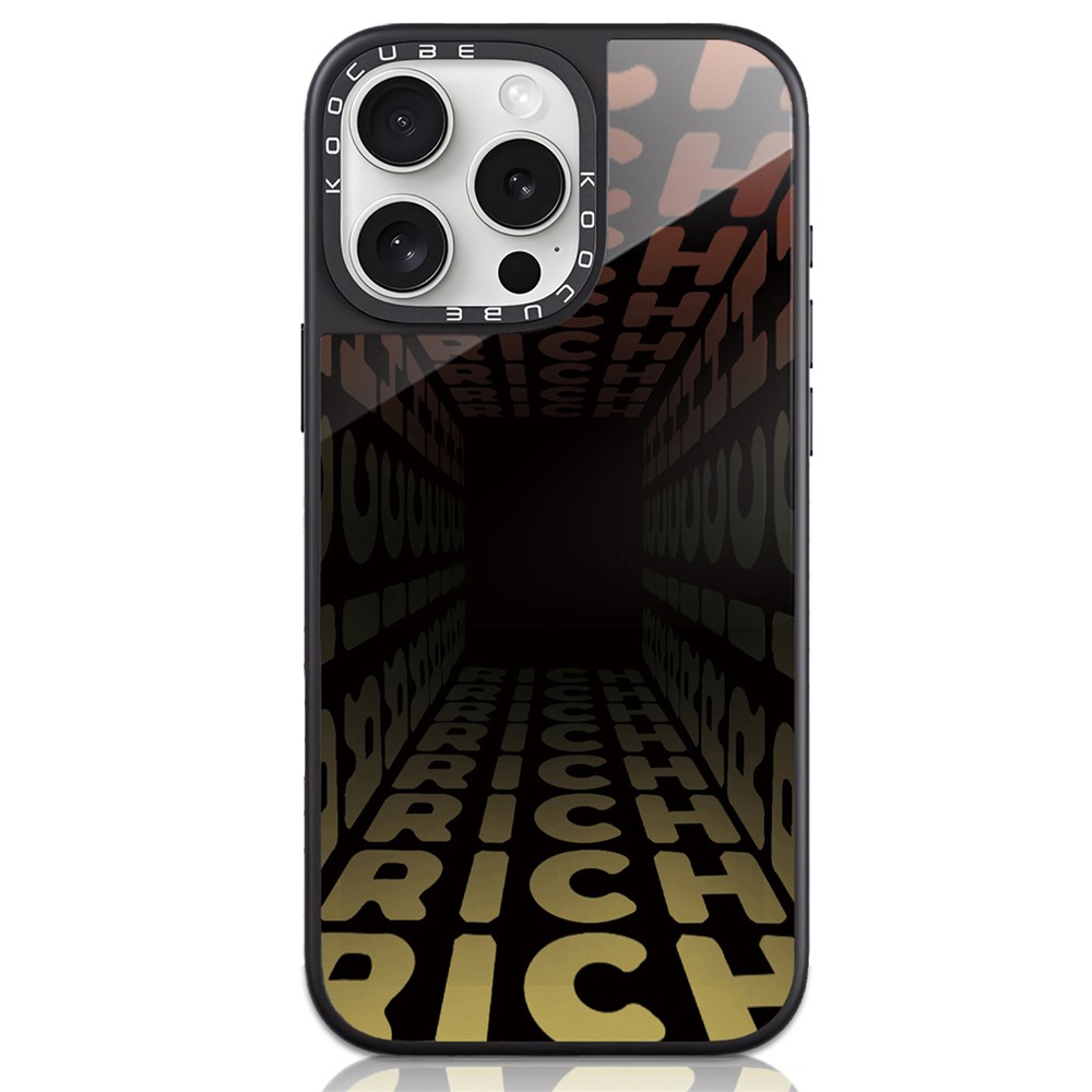 For iPhone 16 Pro Max Case High Aluminium-silicon Glass + PC + TPU Pattern Print Phone Cover Compatible with MagSafe - Style B