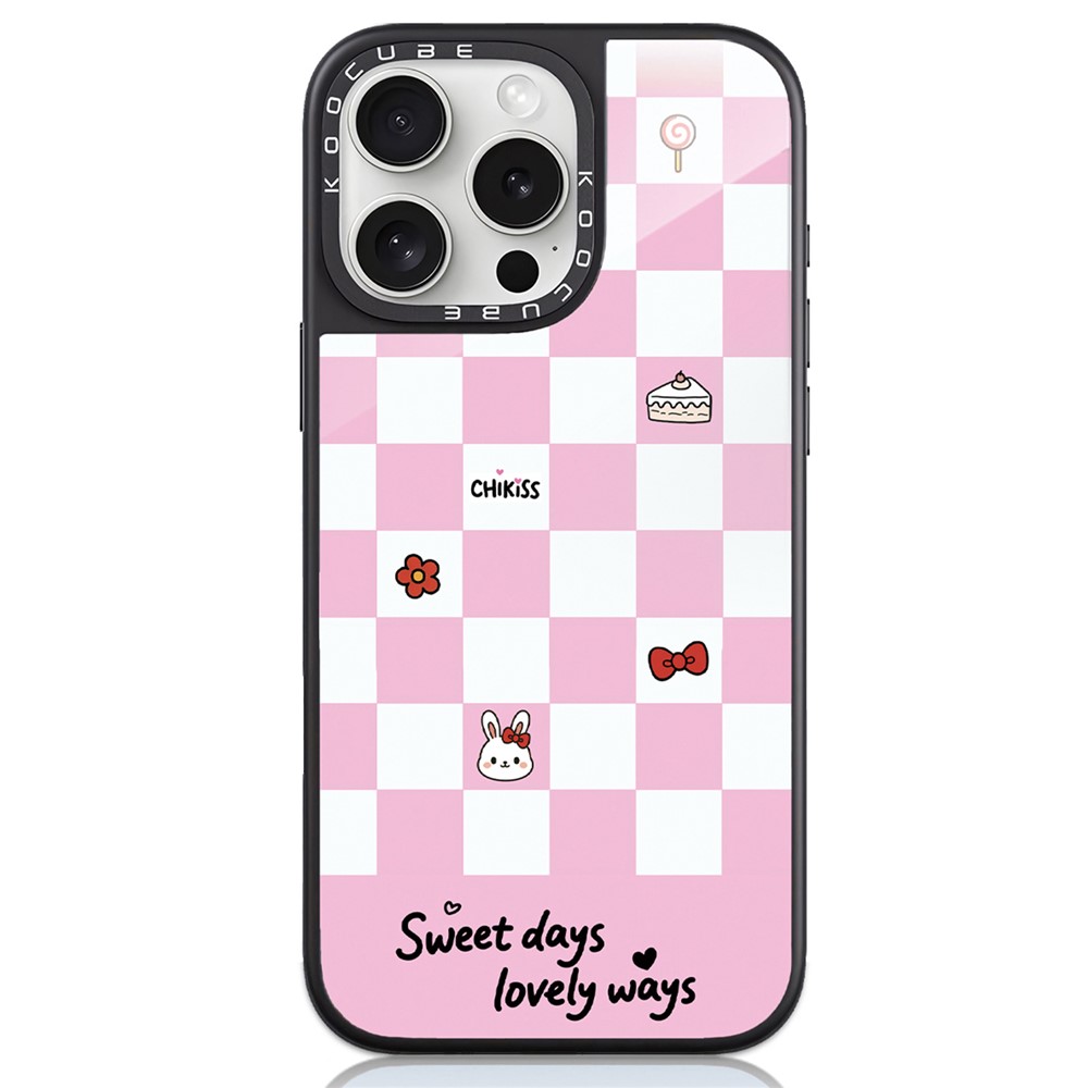 For iPhone 16 Pro Max Case High Aluminium-silicon Glass + PC + TPU Pattern Print Phone Cover Compatible with MagSafe - Style F