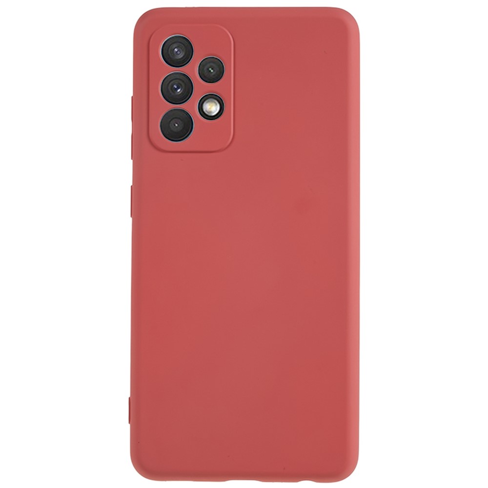 AMORUS For Samsung Galaxy A52 4G / 5G / A52s 5G Case Precise Cutouts TPU Fiber Lining Shockproof Phone Cover - Hawthorn Red