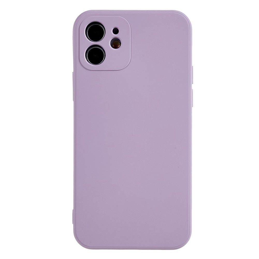 AMORUS For iPhone 12 Case Precise Cutouts TPU Fiber Lining Shockproof Phone Cover - Purple