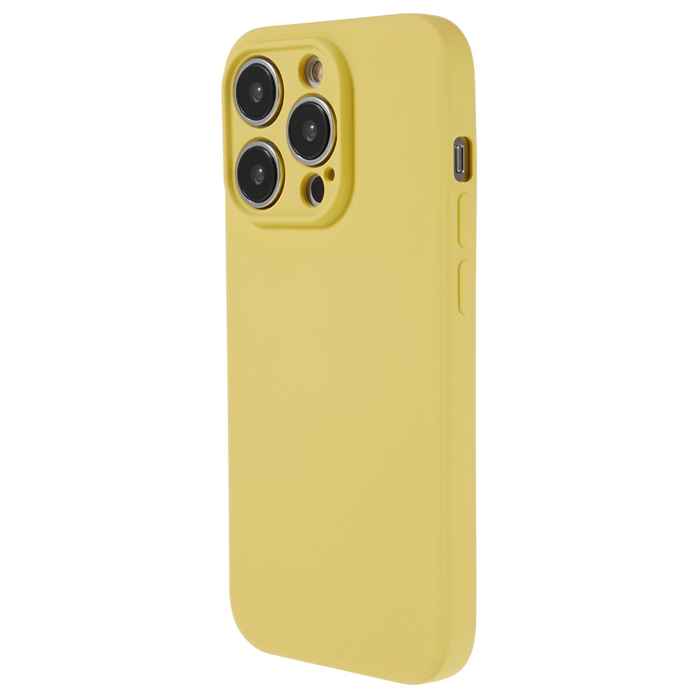 AMORUS For iPhone 14 Pro Case Precise Cutouts TPU Fiber Lining Shockproof Phone Cover - Yellow
