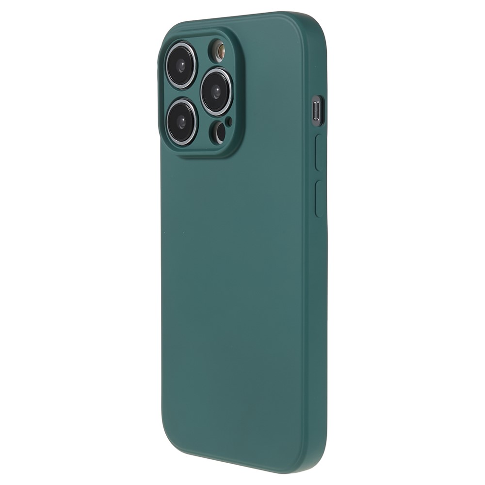 AMORUS For iPhone 14 Pro Case Precise Cutouts TPU Fiber Lining Shockproof Phone Cover - Army Green