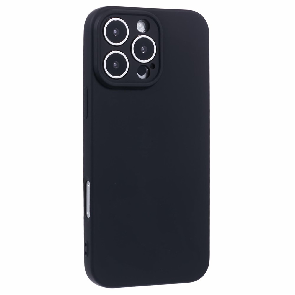 AMORUS For iPhone 16 Pro Case Precise Cutouts TPU Fiber Lining Shockproof Phone Cover - Black