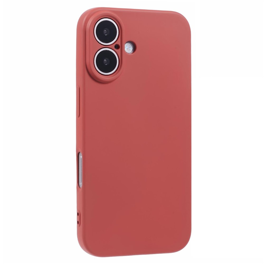 AMORUS For iPhone 16 Case Precise Cutouts TPU Fiber Lining Shockproof Phone Cover - Hawthorn Red