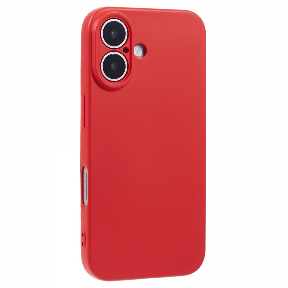AMORUS For iPhone 16 Case Precise Cutouts TPU Fiber Lining Shockproof Phone Cover - Red