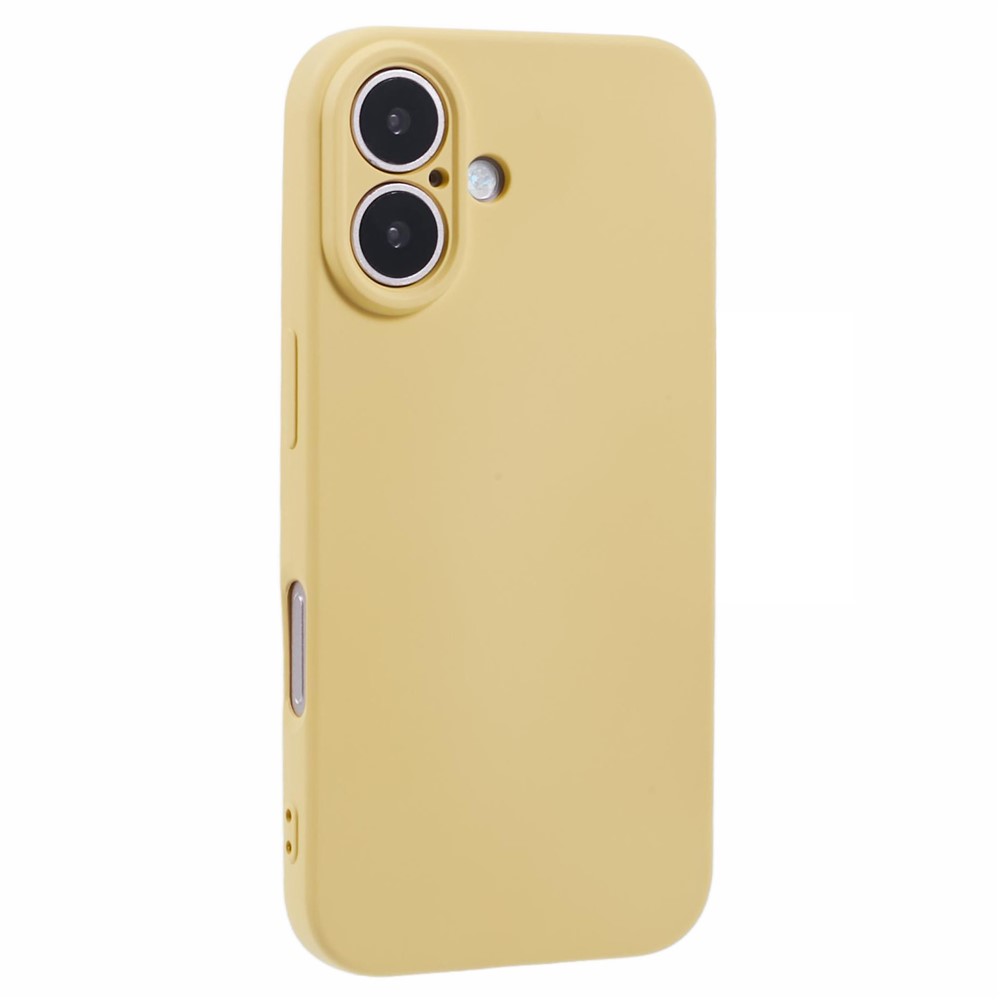 AMORUS For iPhone 16 Case Precise Cutouts TPU Fiber Lining Shockproof Phone Cover - Yellow