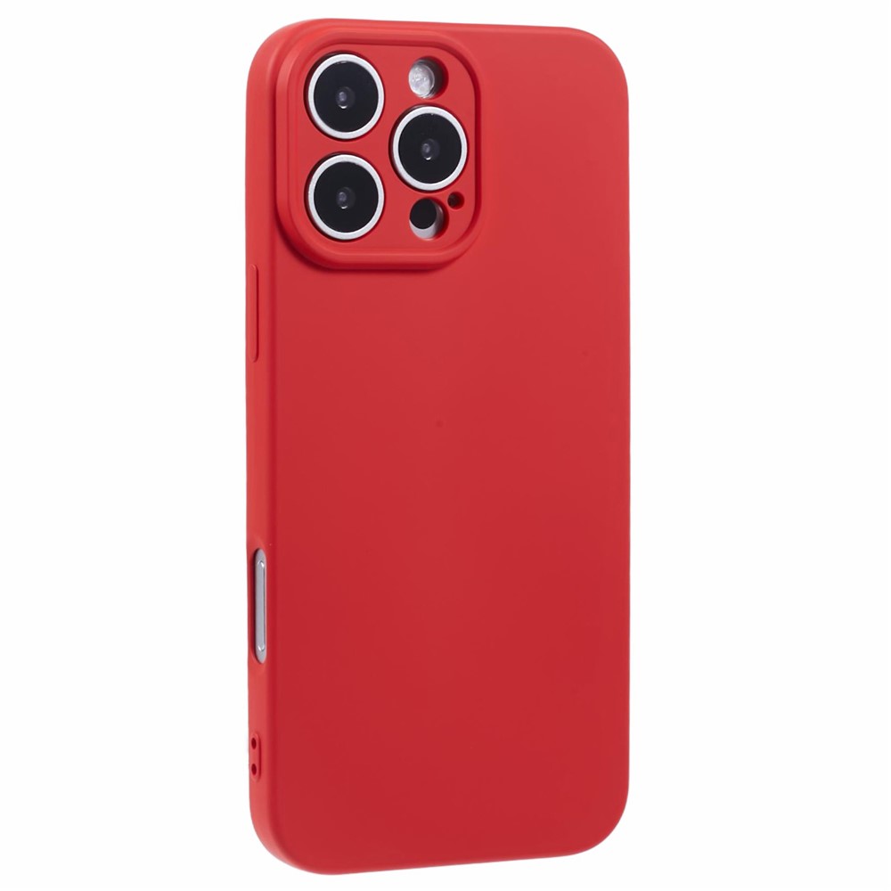 AMORUS For iPhone 16 Pro Max Case Precise Cutouts TPU Fiber Lining Shockproof Phone Cover - Red