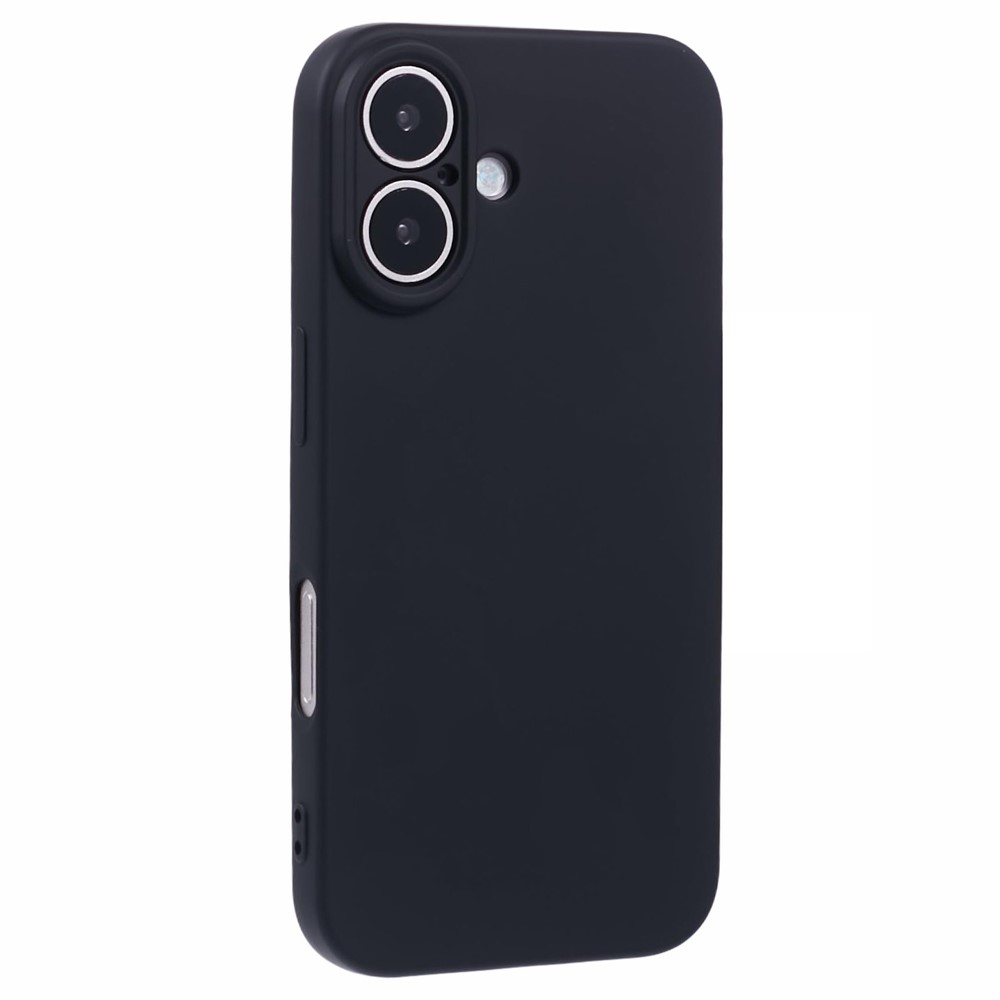 AMORUS For iPhone 16 Plus Case Precise Cutouts TPU Fiber Lining Shockproof Phone Cover - Black