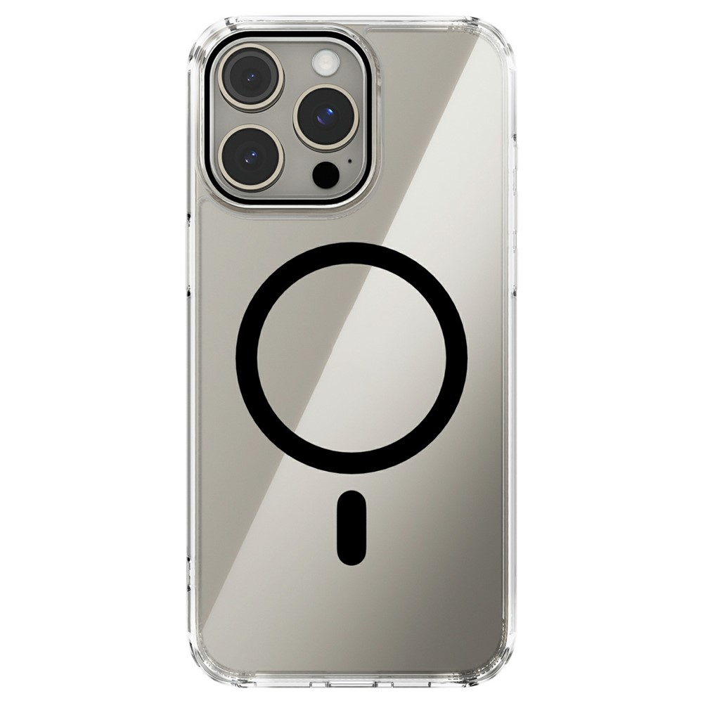 ABEEL For iPhone 13 Pro Case Compatible with MagSafe Anti Scratch Clear TPU PC Phone Back Cover - Black