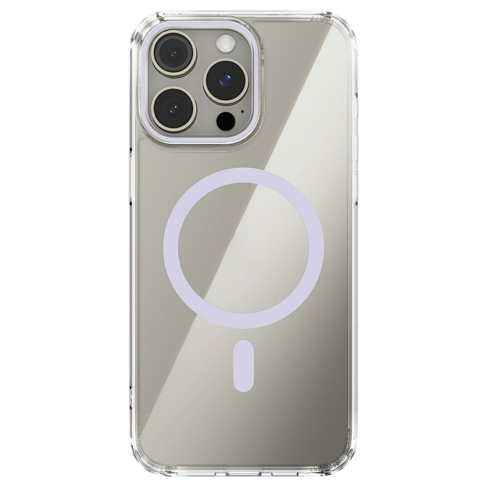 ABEEL For iPhone 13 Pro Case Compatible with MagSafe Anti Scratch Clear TPU PC Phone Back Cover - Purple