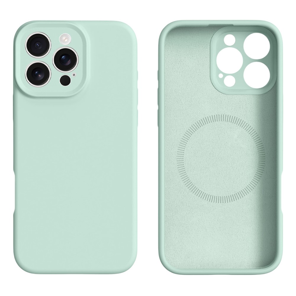 For iPhone 16 Pro Max Case Compatible with MagSafe Precise Cutouts Liquid Silicone Protective Back Cover - Light Green