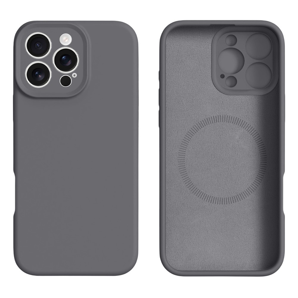 For iPhone 16 Pro Max Case Compatible with MagSafe Precise Cutouts Liquid Silicone Protective Back Cover - Dark Grey
