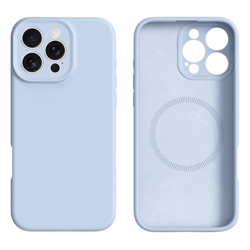 For iPhone 16 Pro Max Case Compatible with MagSafe Precise Cutouts Liquid Silicone Protective Back Cover - Baby Blue