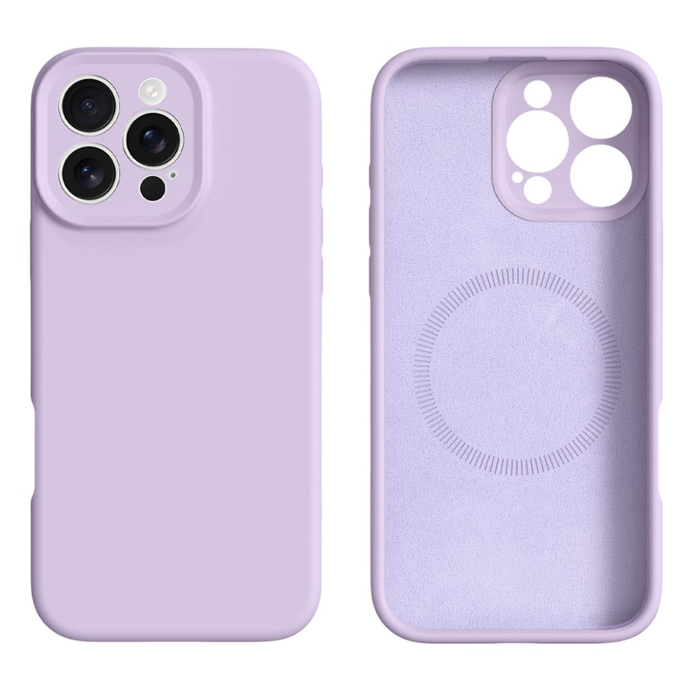 For iPhone 16 Pro Case Compatible with MagSafe Precise Cutouts Liquid Silicone Protective Back Cover - Light Purple
