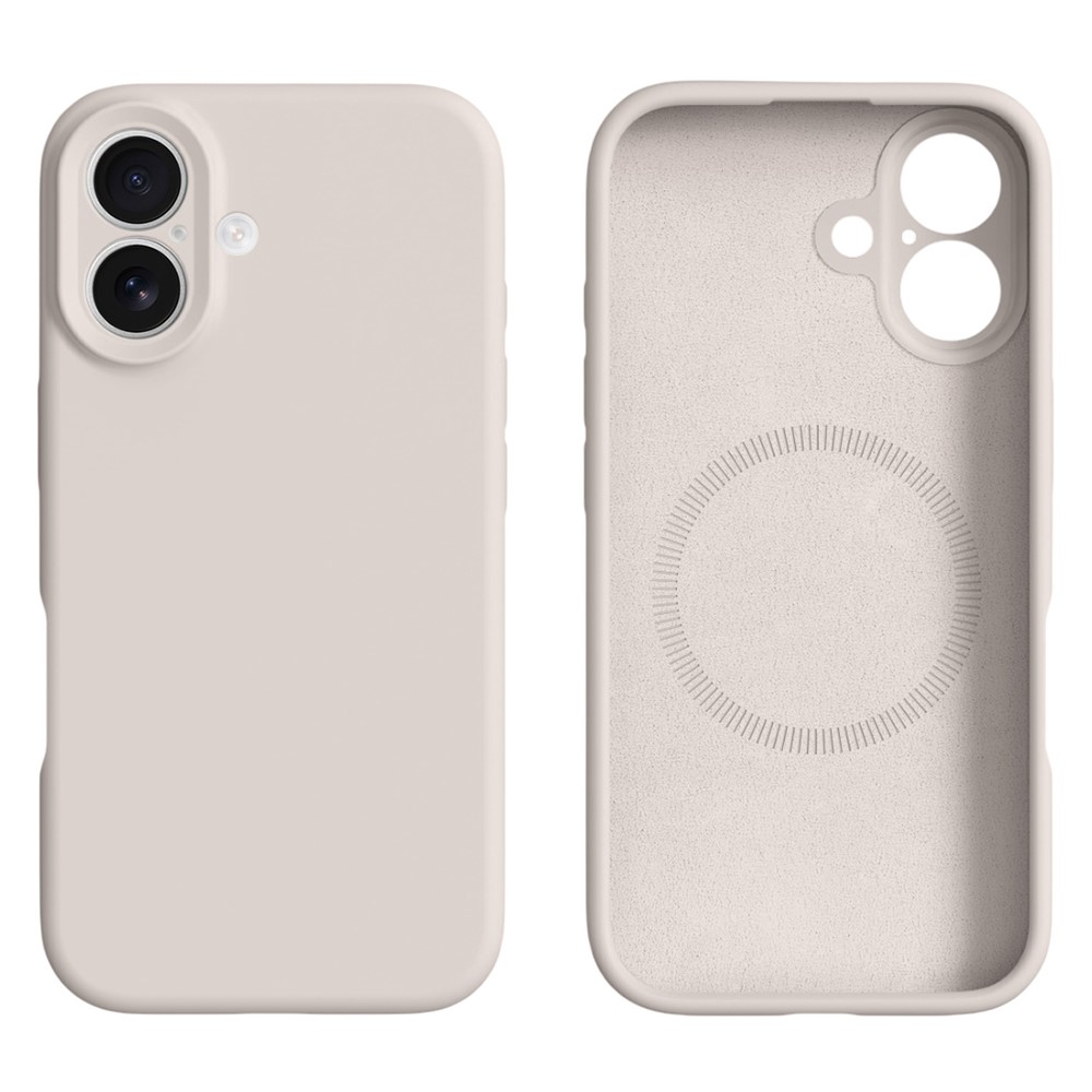 For iPhone 16 Case Compatible with MagSafe Precise Cutouts Liquid Silicone Protective Back Cover - Antique White