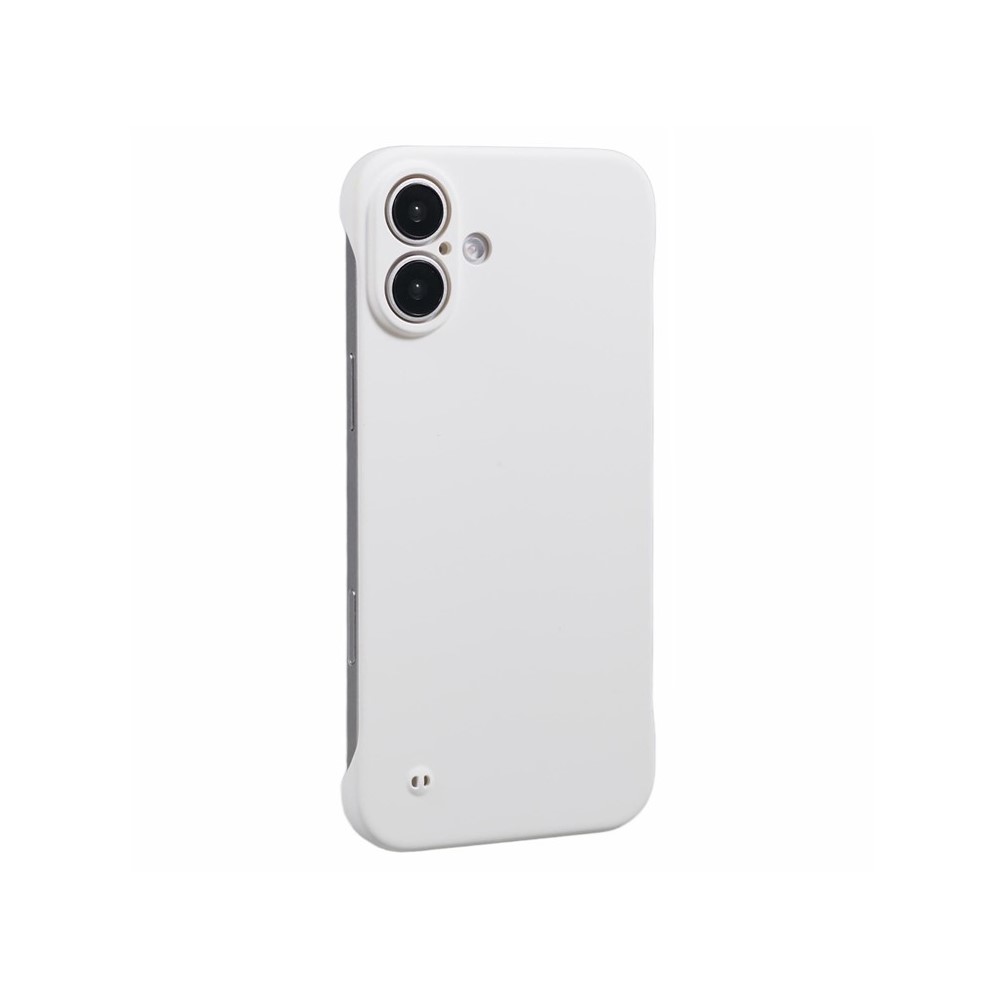 For iPhone 16 Frameless Case Hard PC Slim Minimalist Phone Cover Skin-Touch - White