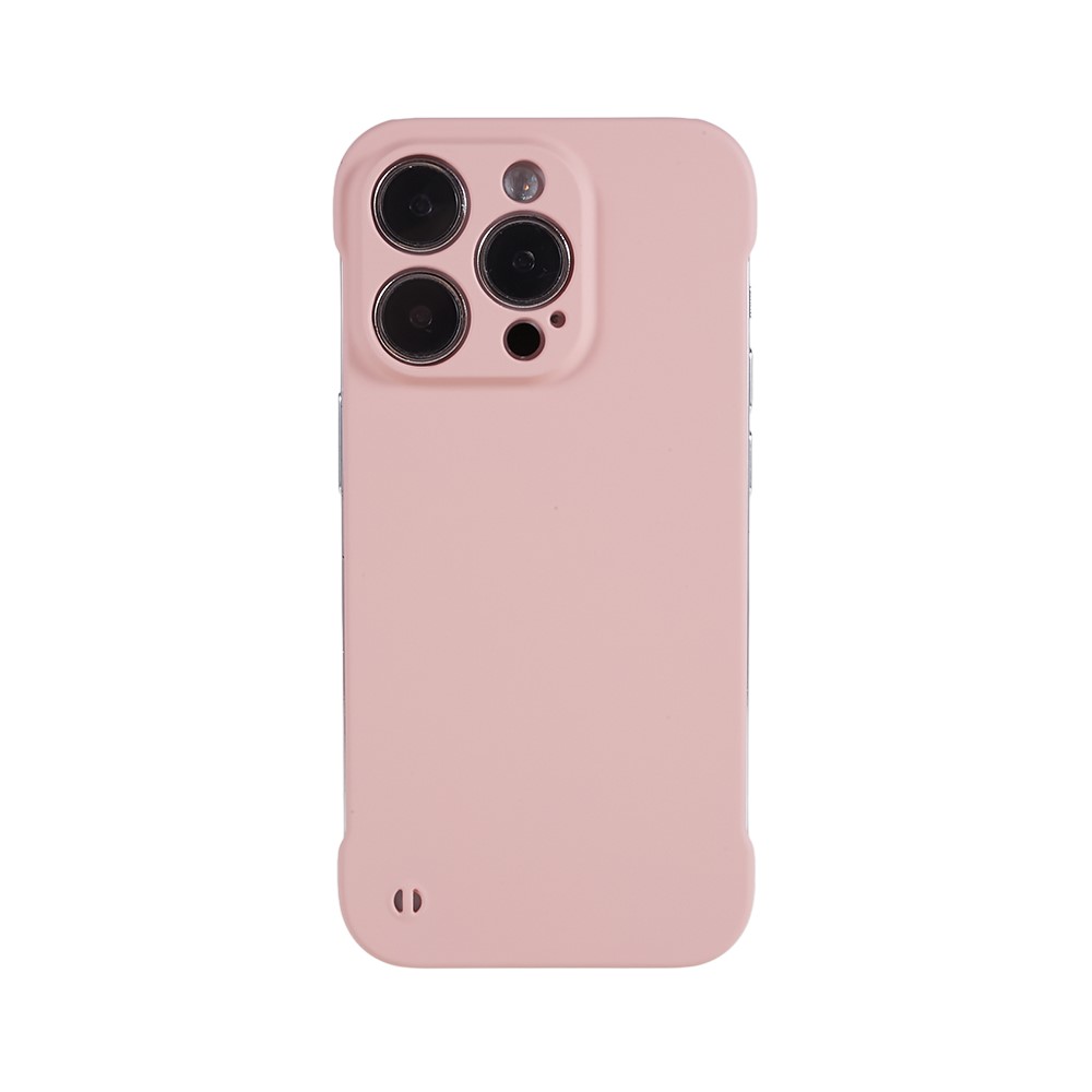 For iPhone 15 Pro Frameless Case Hard PC Slim Minimalist Phone Cover Skin-Touch - Pink