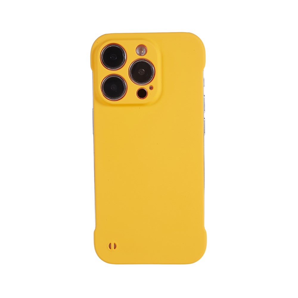 For iPhone 15 Pro Frameless Case Hard PC Slim Minimalist Phone Cover Skin-Touch - Yellow
