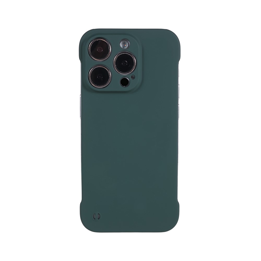 For iPhone 15 Pro Frameless Case Hard PC Slim Minimalist Phone Cover Skin-Touch - Midnight Green